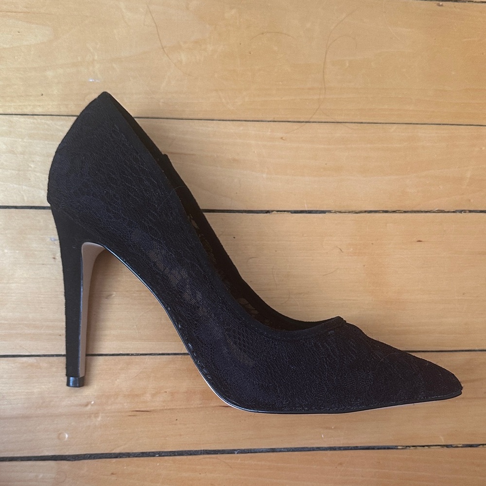 Call It Spring Black Lace Heels